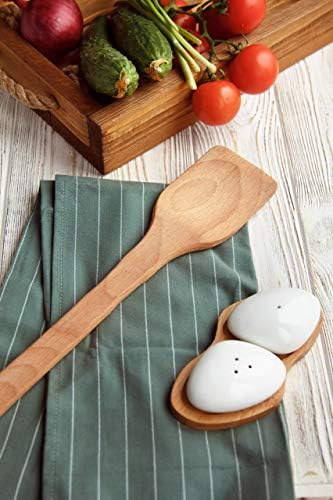 ECOSALL Large Wooden Spoon - 18" Heavy Duty Stir Paddle With a Long