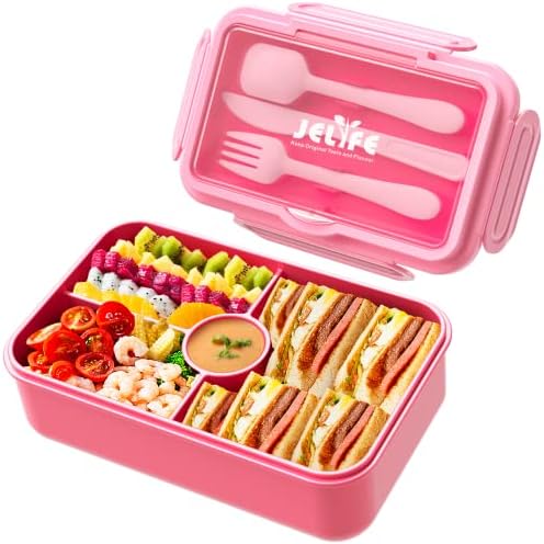Jelife Kids Lunch Bento Box, Large Bento-Style Leakproof Lunch Boxes