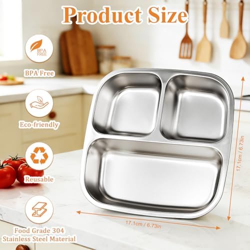 Qtencas 2 Pack Stainless Steel Snack Containers for Kids with Lid