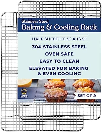 Ultra Cuisine Heavy Duty 100% Stainless Steel Cooling Rack for Cooking