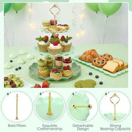 FoldTier 6 Pack Cupcake Stand Set 3 Pcs 3 Tier Gradient Dessert Table