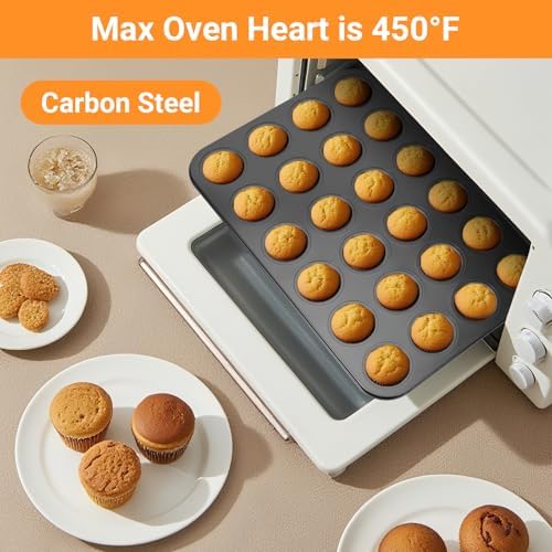 2 Pack Mini Muffin Pan Nonstick 24 Cup, Mini Cupcake Pans for Baking