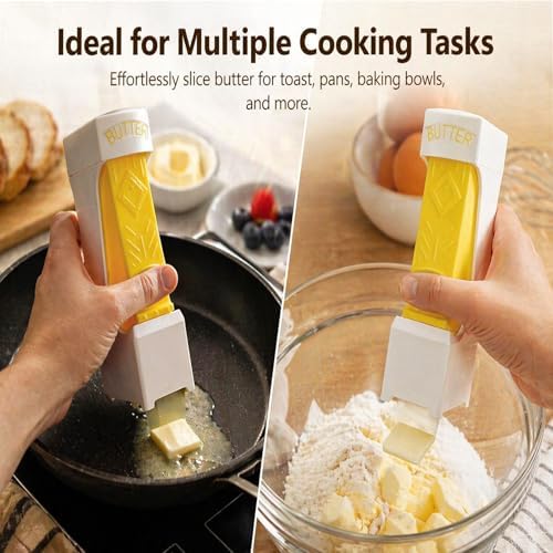 One Press Butter Cutter for 4 oz Sticks, Yellow