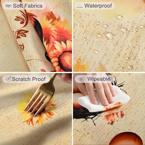 juniissl Rooster Rectangle Tablecloth Washable 60x90 Inch Table Cover