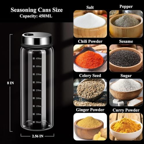 15 oz Large Salt & Pepper Shakers, with 3 Adjustable Outlet Holes