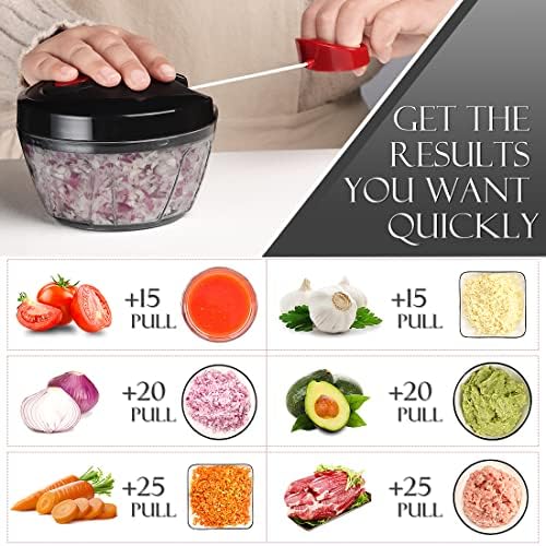 Ourokhome Manual Food Processor, 500ml, Black