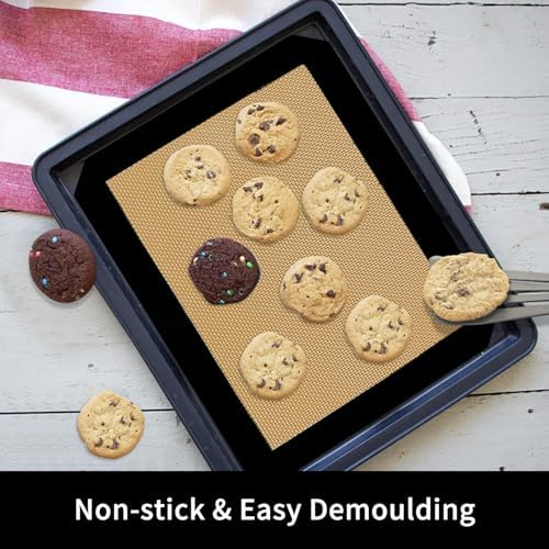 Small Silicone Baking Mats, Set of 4,11-4/5x8-1/4 Inch Quarter Sheet