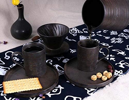 Stoneware Pour Over Coffee Maker & Cups Set, 16oz