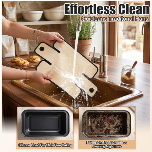 4 Pcs Loaf Pan with Liners Set 8 x 4 Inch Non-stick Bread Pan