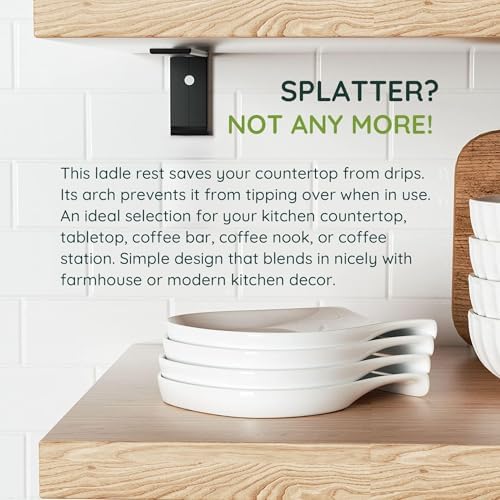 Spoon Rest, 4.5 Inches Spoon Holder for Kitchen Counter Porcelain
