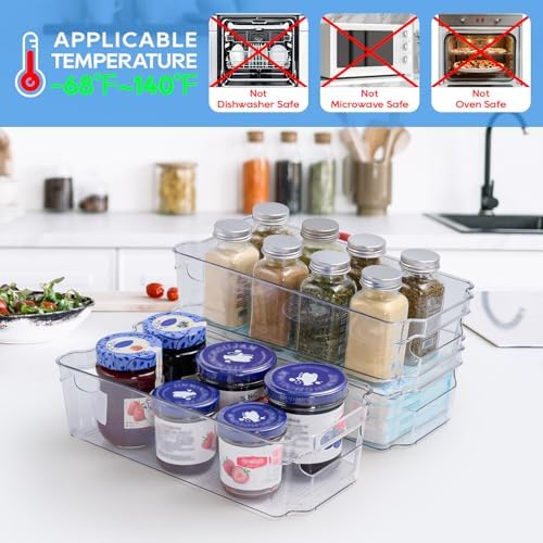 JollyPack Clear Plastic Storage Bins, 8 Pack
