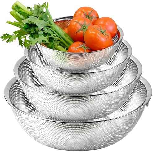 Stainless Steel Colander Set of 4, 3.5-9.5 Qt