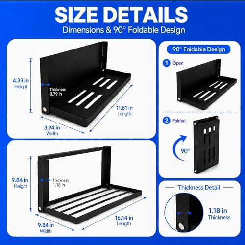 Magnetic Foldable 2-Tier Shelf for Washer and Dryer