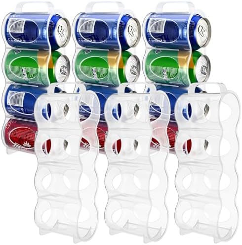 Novabright 6-Piece Portable Soda Can Organizer, Clear