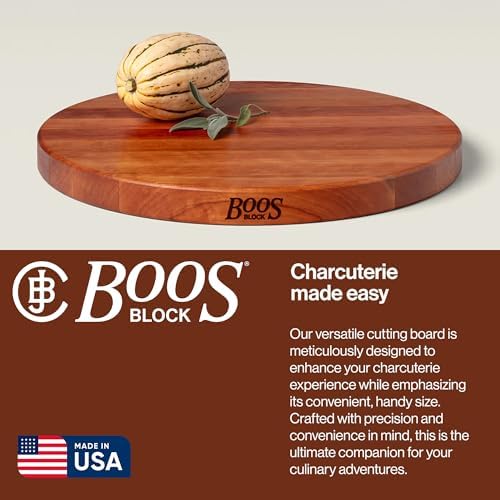 John Boos Block Cherry Wood Cutting Board, 18 Inches Round