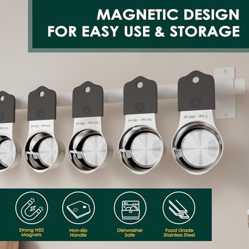 ENLOY 16 Pieces Magnetic Measuring Cups & Spoons Set