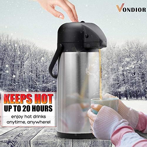 Coffee Carafe for Keeping Hot - 102oz/3L Airpot Coffee Dispenser with