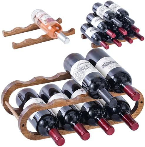 Wine Rack for Cabinet and Countertop - Adjustable in 2 Sizes - 3 Pack