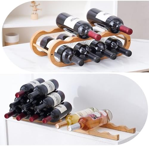 Wine Rack for Cabinet and Countertop - Adjustable in 2 Sizes - 3 Pack