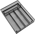 HaWare Utensil Drawer Organizer, 5 Compartment, 12.5 x 9.2 Inch, Black