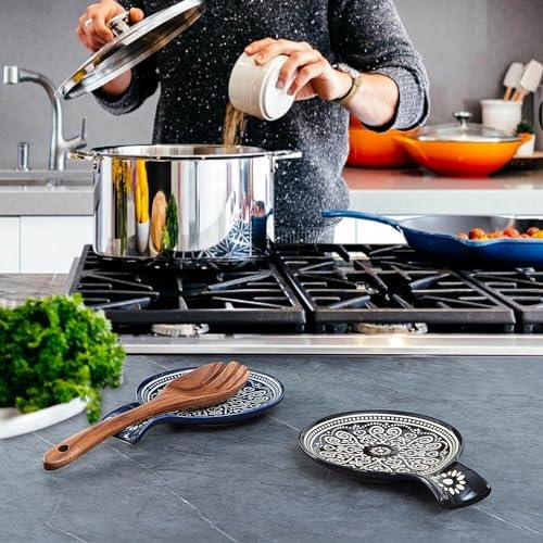 Ceramic Spoon Rest, Cooking Spoon Holder for Kitchen Counter/Stove