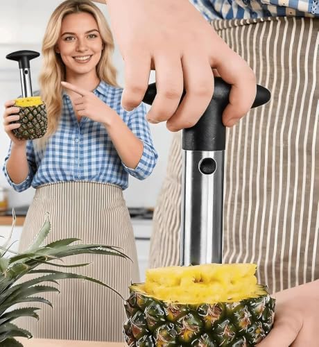 Stainless Steel Pineapple Corer and Slicer with 2-in-1 Apple Corer