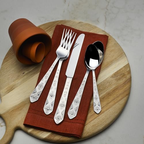 Towle Everyday Pueblo 20-Piece Stainless Steel Flatware Set, Service
