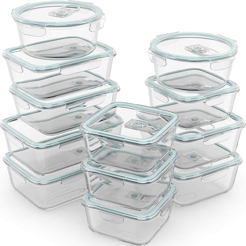 Razab 24 Pc Airtight Glass Food Storage Containers with Lids