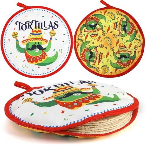 Coloch 3 Pack Tortilla Warmer Pouch, 12" Insulated Cloth Taco Warmer