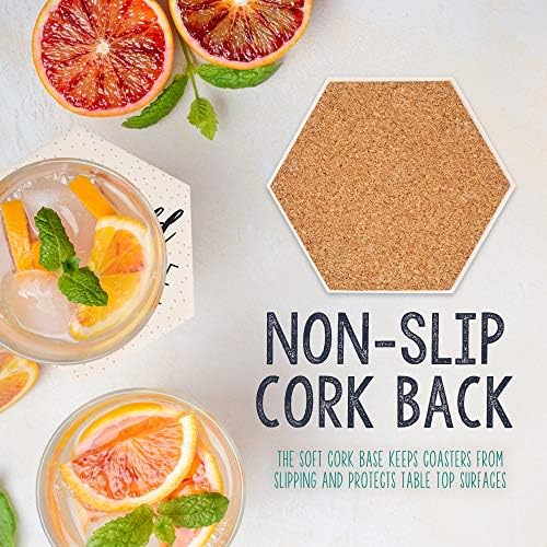 LotFancy Funny Drink Coasters with Holder, 6PCS Absorbent Ceramic