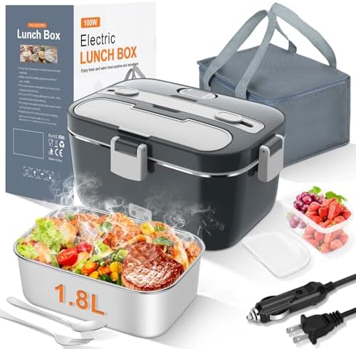 DUPASU Electric Lunch Box Food Warmer, 1.8L Heated Lunch Box for