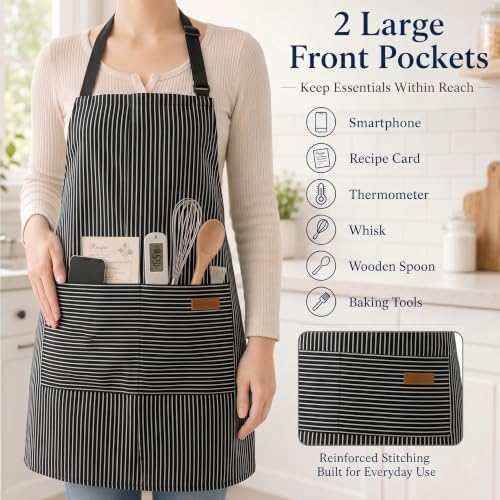Handepo 4 Pcs Kitchen Aprons with Pockets