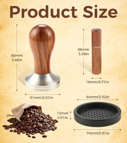 51mm Espresso Tamper & Distributor Kit, Stirrer Espresso Distribution