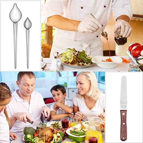 Cridoz 6 Pcs Stainless Steel Kitchen Cooking Tweezers Precision Tongs