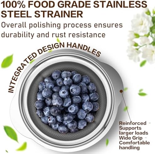 Stainless Steel Colander, 5-3-2 Qt