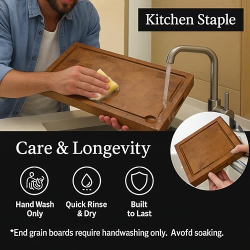 Pyrowood Wood Cutting Board, 10 x 13.75 x 1.75 inches
