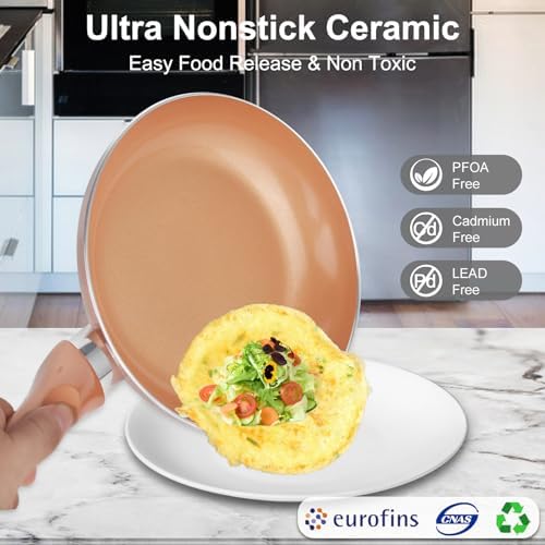 M MELENTA Pots and Pans Set Ultra Nonstick, Pre-Installed 11pcs