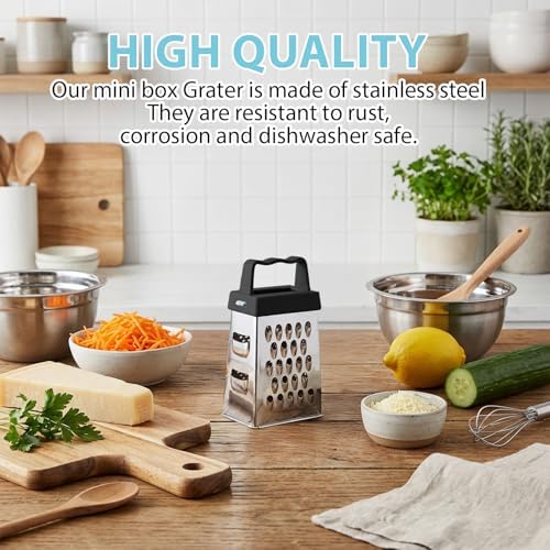 12 Pcs Mini Cheese Grater Stainless Steel Box Grater with 4 Sides