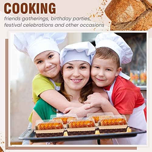 Sabary 50 Pcs Paper Baking Loaf Pan with Lids Disposable Paper Pans