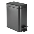 mDesign Small Modern 1.3 Gallon Rectangle Metal Lidded Step Trash Can, Compact by mDesign