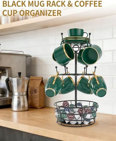 360° Rotating Coffee Cup Holder Tree