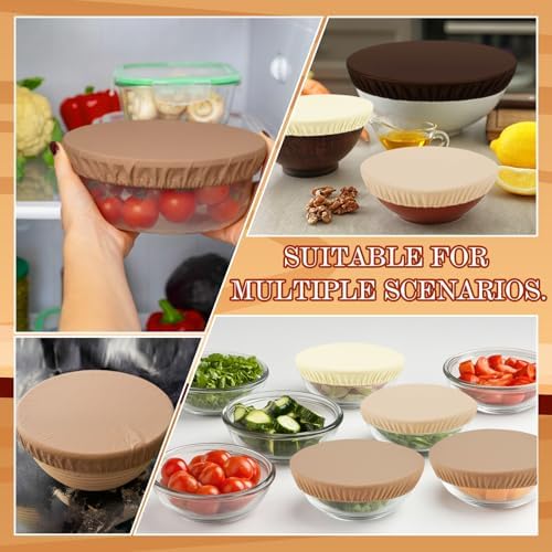 Reusable Beeswax Bowl Covers, 5 Pcs, Brown