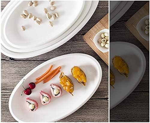 Foraineam Set of 3 Sizes Porcelain Oval Serving Platters White Dinner