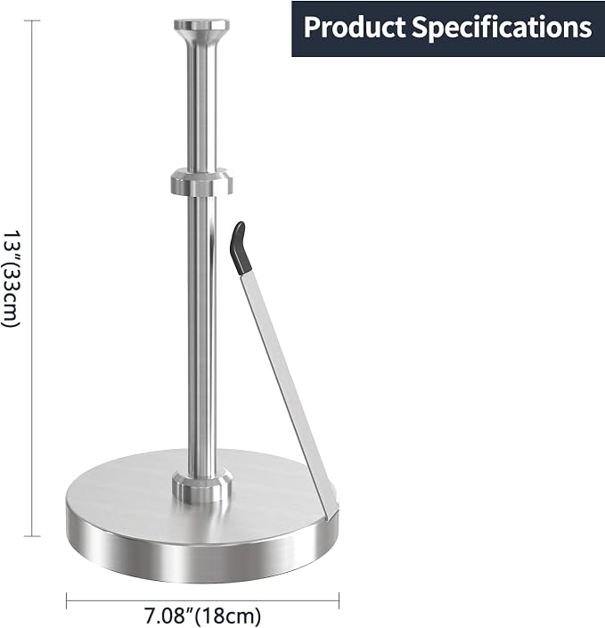 Jesginboo Brushed Nickel Paper Towel Holder - Image 8