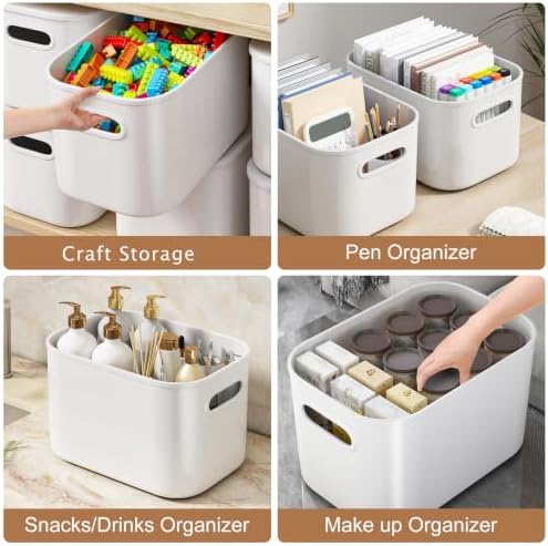 ORGIDOL 8-Pack Storage Bins with Lids, 9.85x6.9x5.7 inch