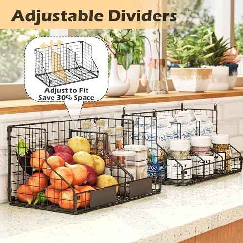 2 Pack Pantry Organizers and Storage Shelf Canned Food Organizer