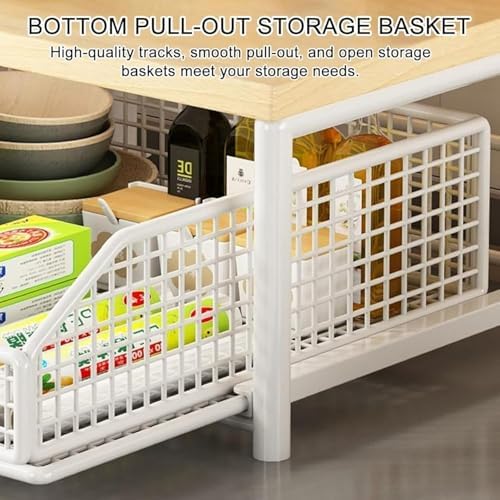 2-Tier Extendable Microwave Stand with Drawer, Black