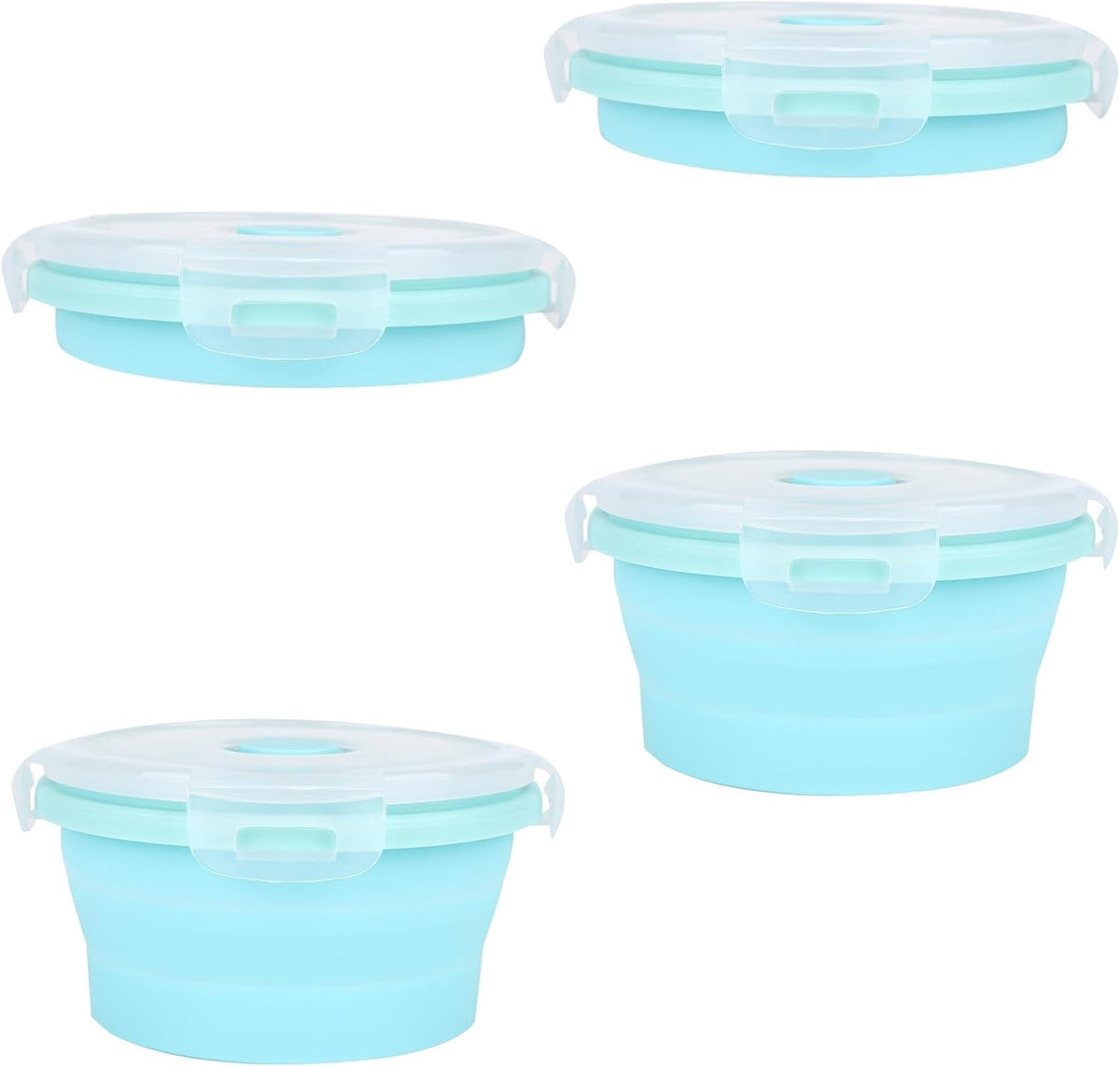 2pcs Collapsible Dog Bowls, Silicone Food & Water Travel Bowl with Lid