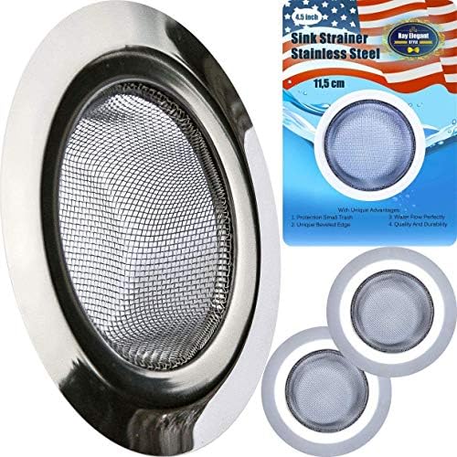 Kitchen Sink Strainer - Stainless Steel, Large Wide Rim 4.5", Anti