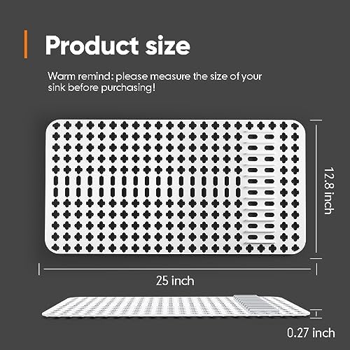 Moryimi 25" Silicone Sink Mat, White